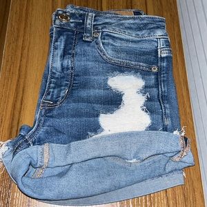 American Eagle Ripped Blue Jean Shorts.